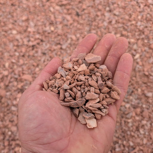 "Red Breeze, finely crushed red stone for pathways and patios, 1 ton"
