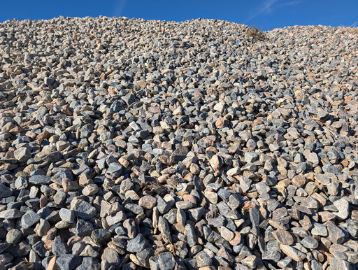 "1 ½” Royal Granite, crushed decorative rock in burgundy and gray tones, 1 ton"
