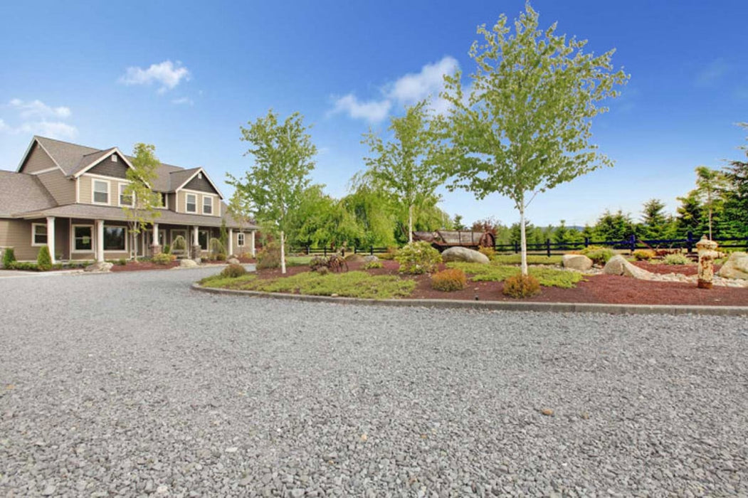 "¾" Royal Granite used in a colorful landscape design"

